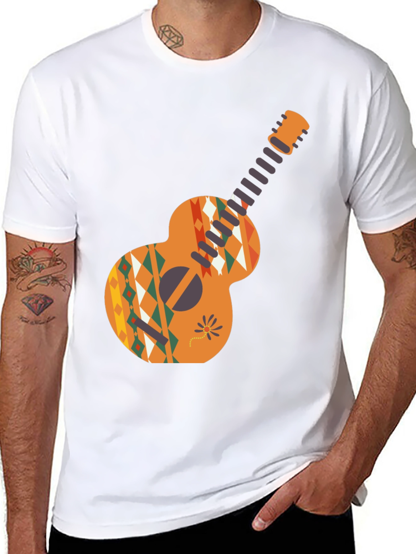 Aztec Guitar Graphic Tee - Casual Comfort