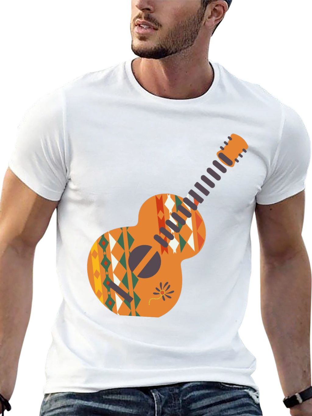 Aztec Guitar Graphic Tee - Casual Comfort