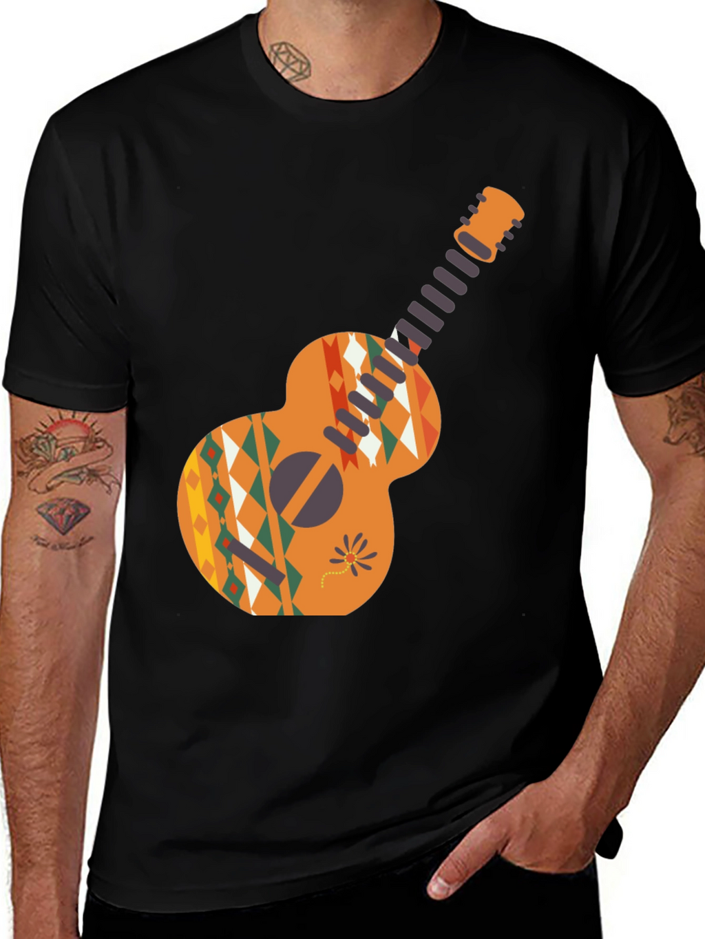 Aztec Guitar Graphic Tee - Casual Comfort