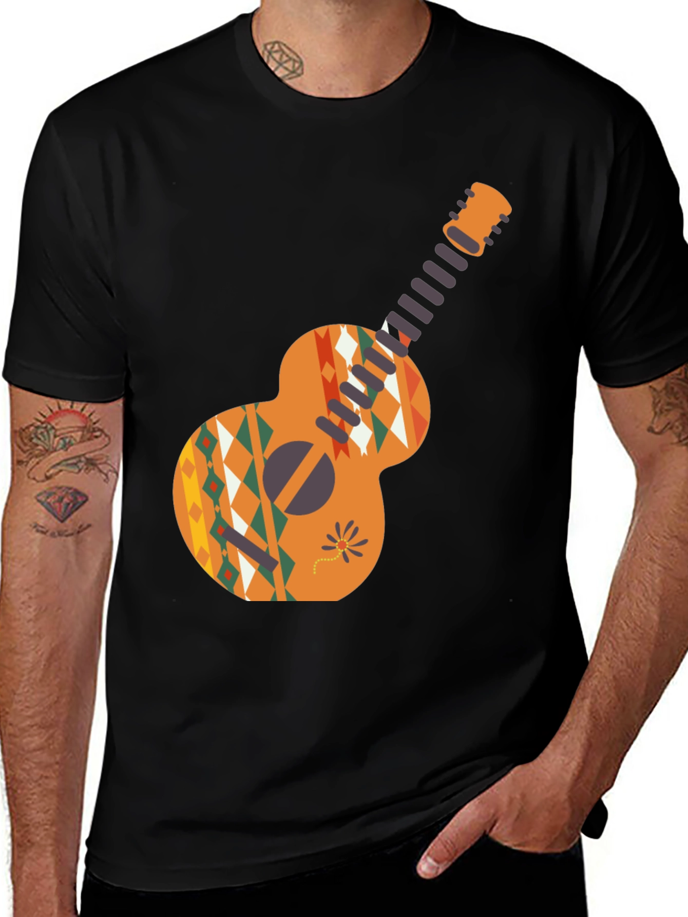 Aztec Guitar Graphic Tee - Casual Comfort