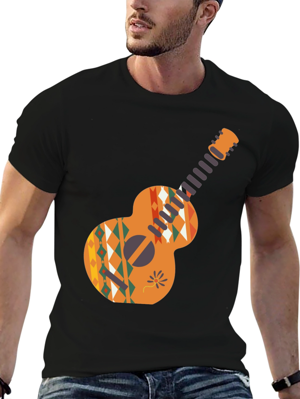 Aztec Guitar Graphic Tee - Casual Comfort