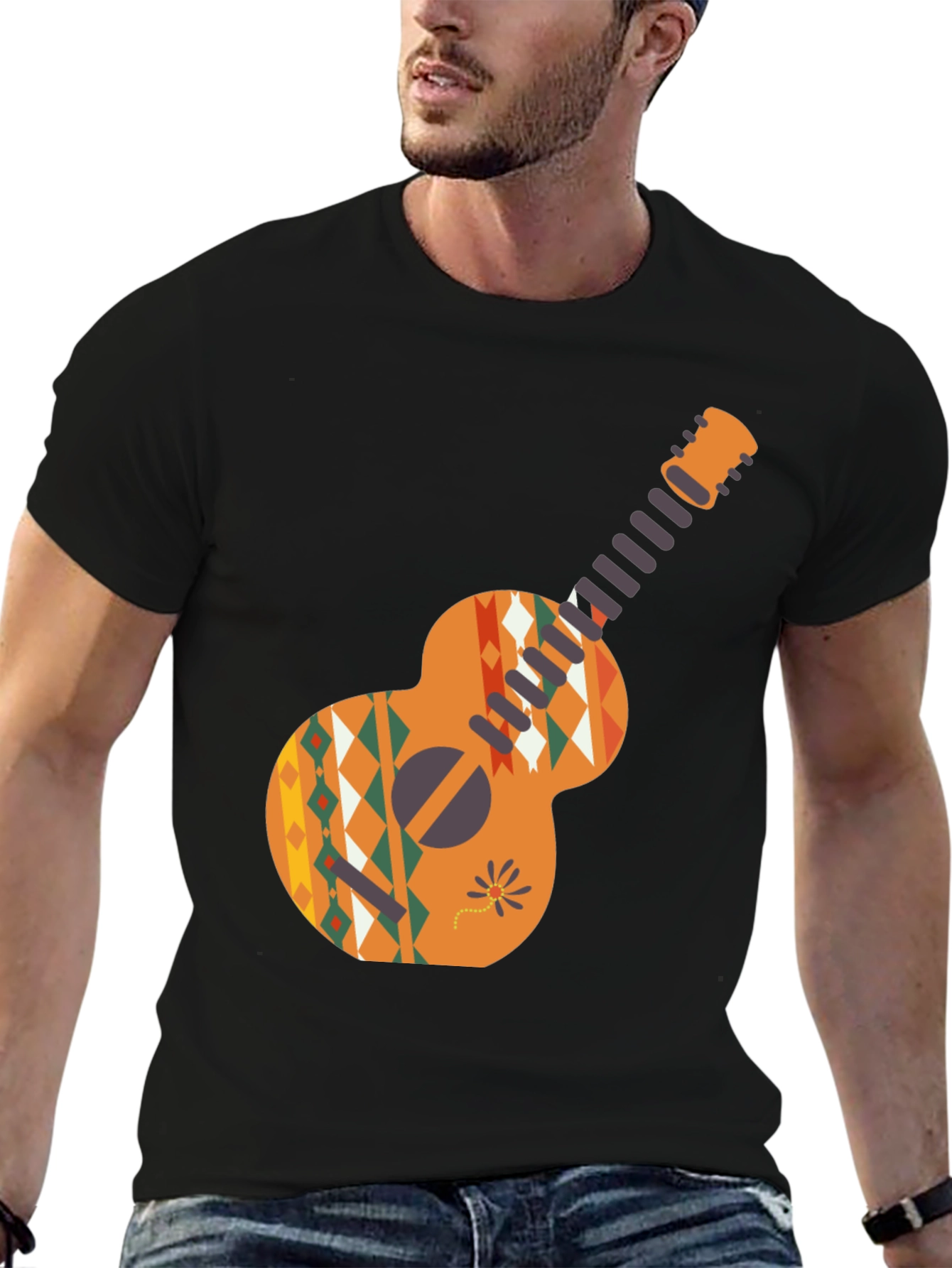 Aztec Guitar Graphic Tee - Casual Comfort