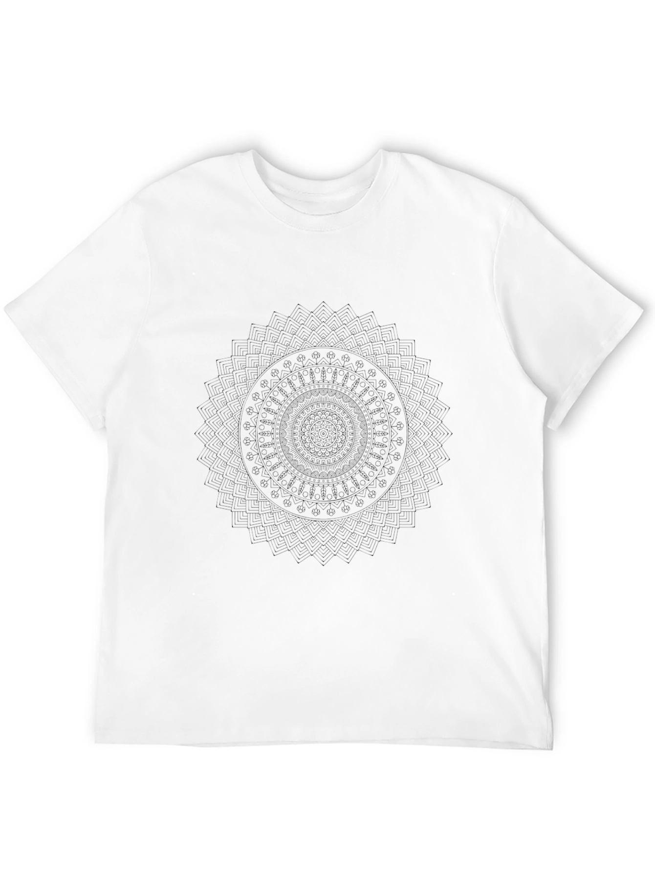 Mens Black Mandala Graphic T-Shirt