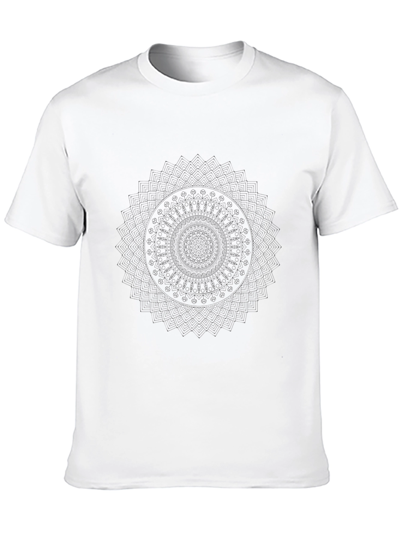 Mens Black Mandala Graphic T-Shirt