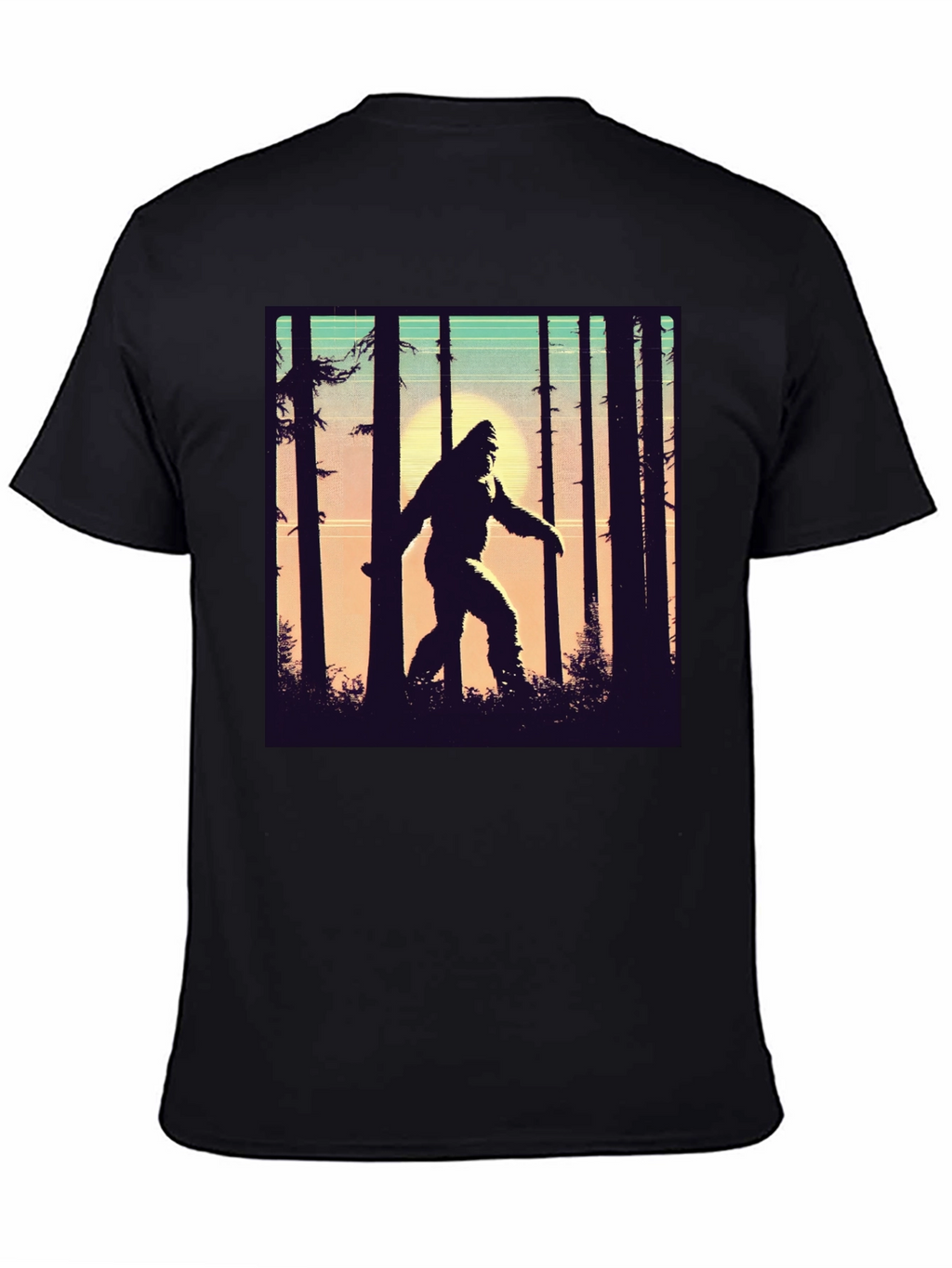 Sasquatch T-Shirt Bigfoot in Forest Graphic Tee