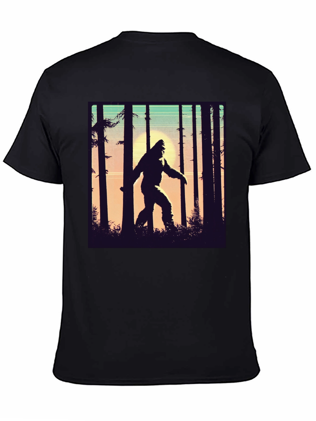 Sasquatch T-Shirt Bigfoot in Forest Graphic Tee