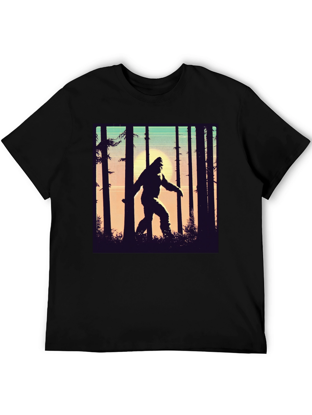 Sasquatch T-Shirt Bigfoot in Forest Graphic Tee