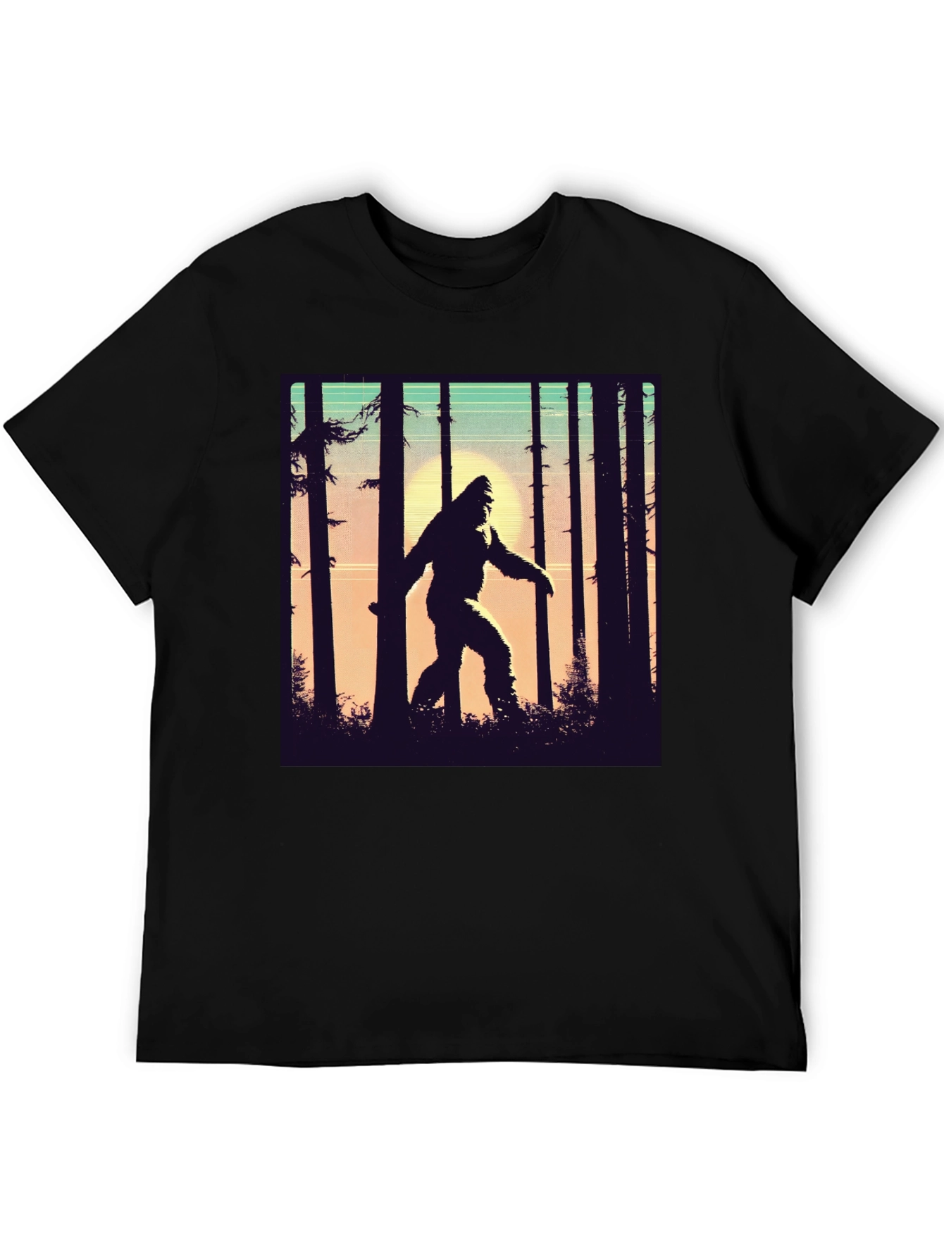 Sasquatch T-Shirt Bigfoot in Forest Graphic Tee