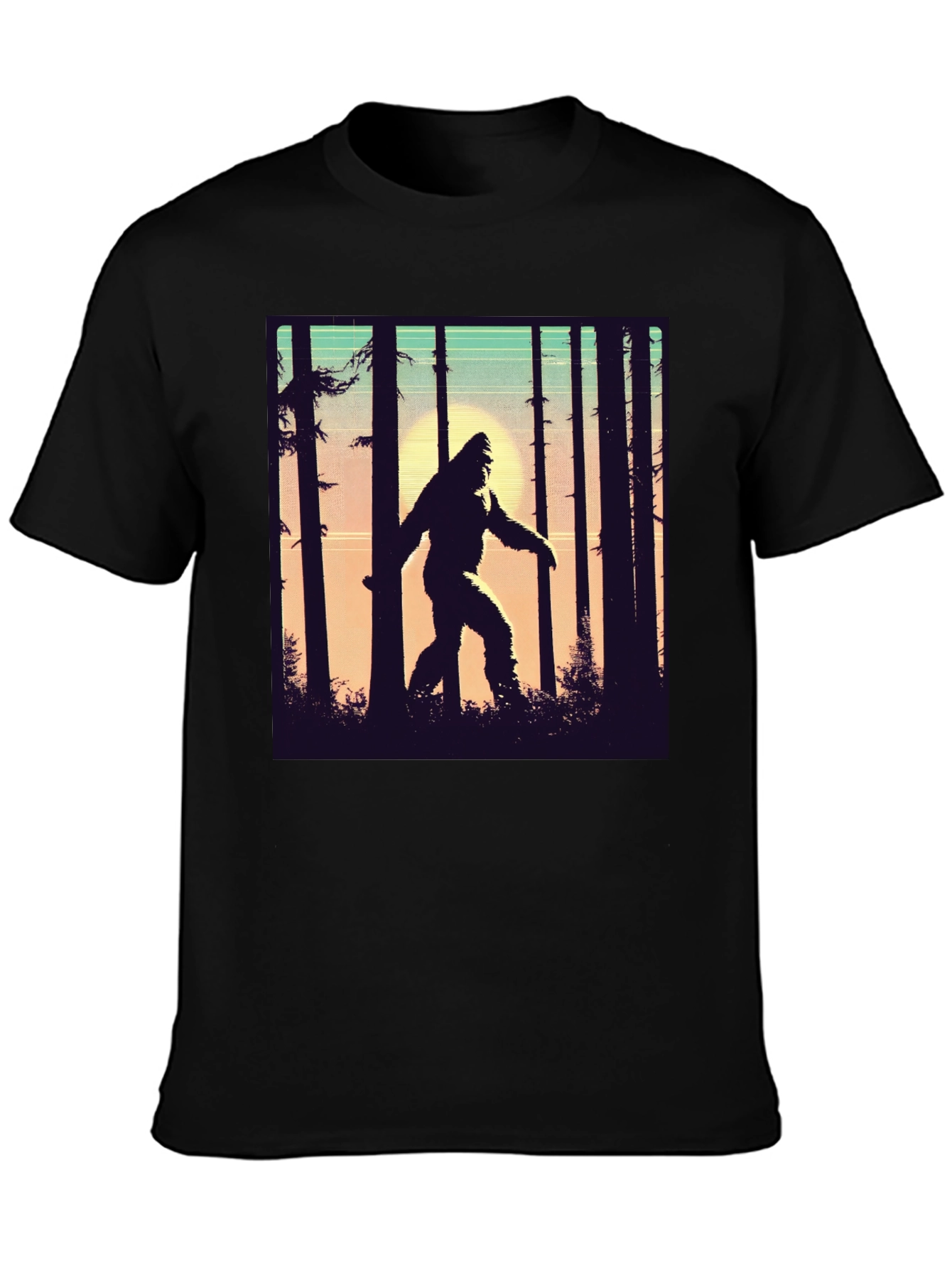Sasquatch T-Shirt Bigfoot in Forest Graphic Tee