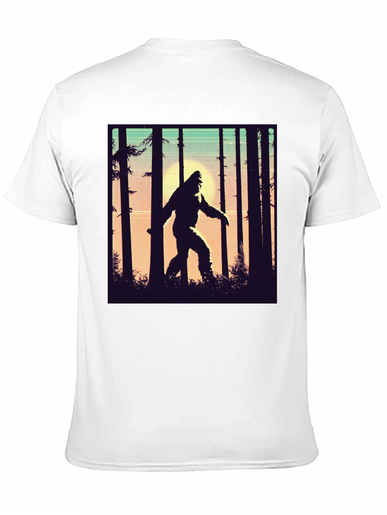 Sasquatch T-Shirt Bigfoot in Forest Graphic Tee