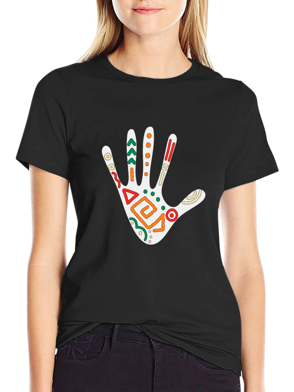 Tribal Hand Graphic Tee - Black T-Shirt