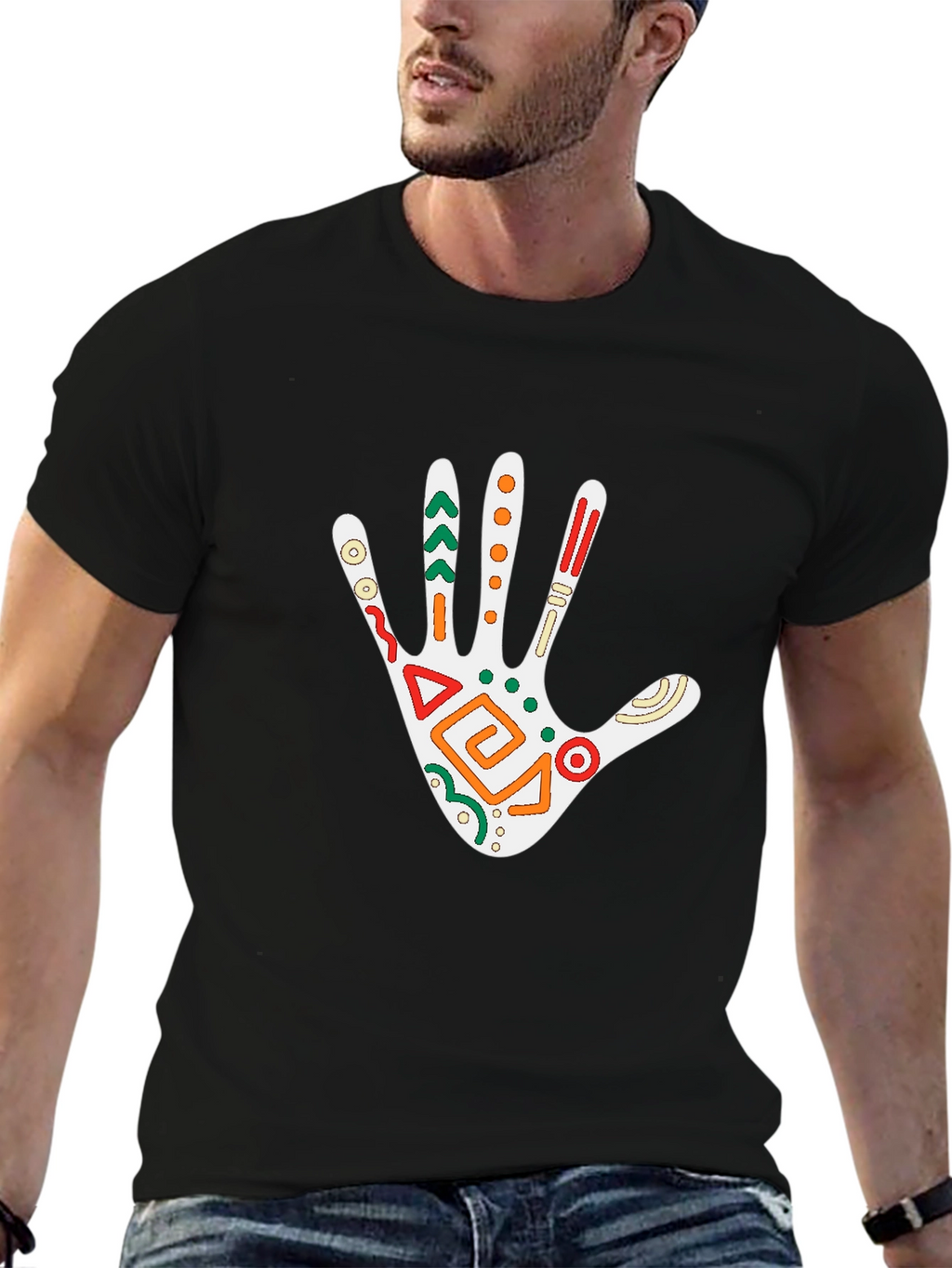 Tribal Hand Graphic Tee - Black T-Shirt