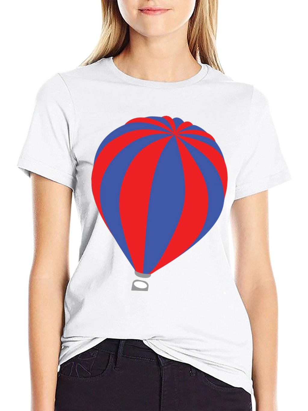 Striped Hot Air Balloon Graphic T-Shirt