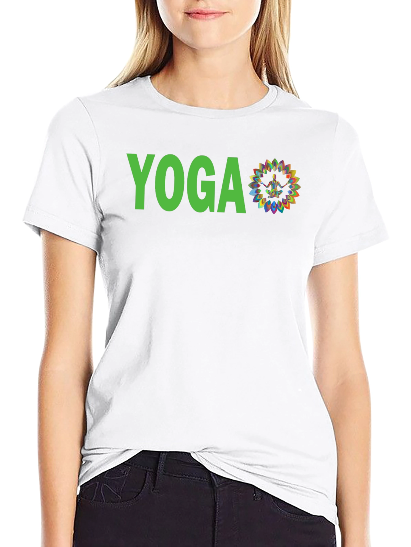 Yoga Graphic Print Tee - Black