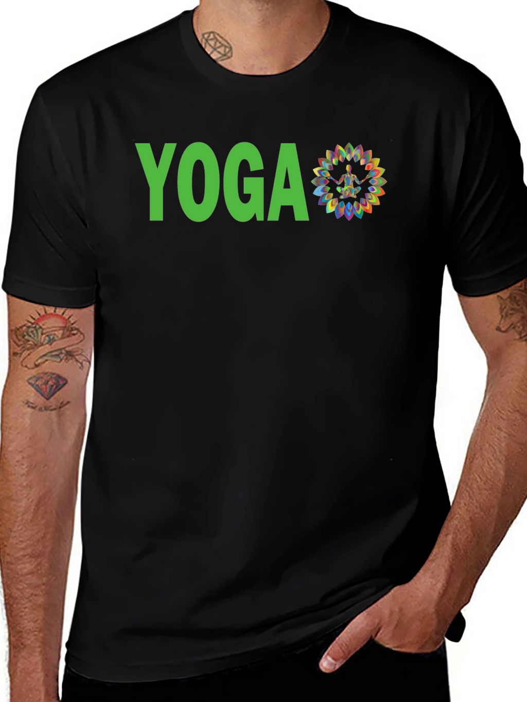Yoga Graphic Print Tee - Black