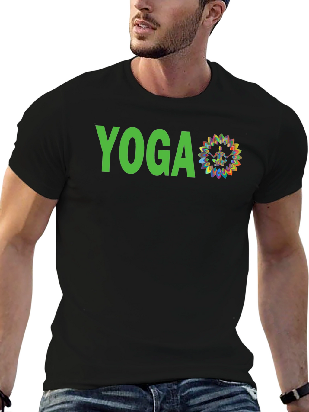 Yoga Graphic Print Tee - Black