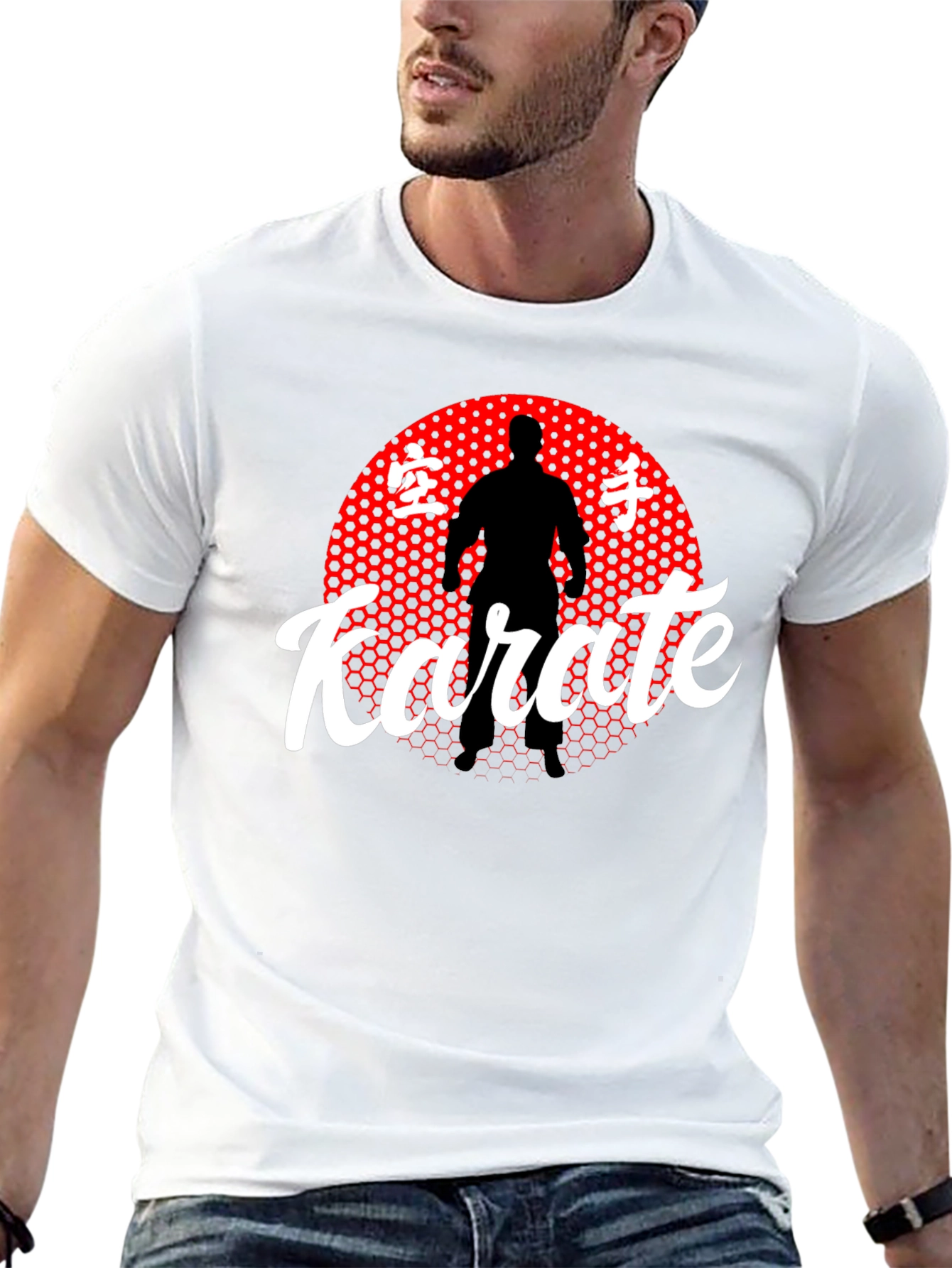Karate Silhouette Graphic Tee - Black