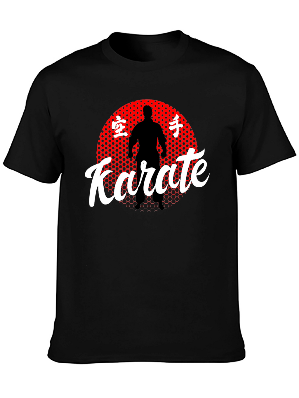 Karate Silhouette Graphic Tee - Black