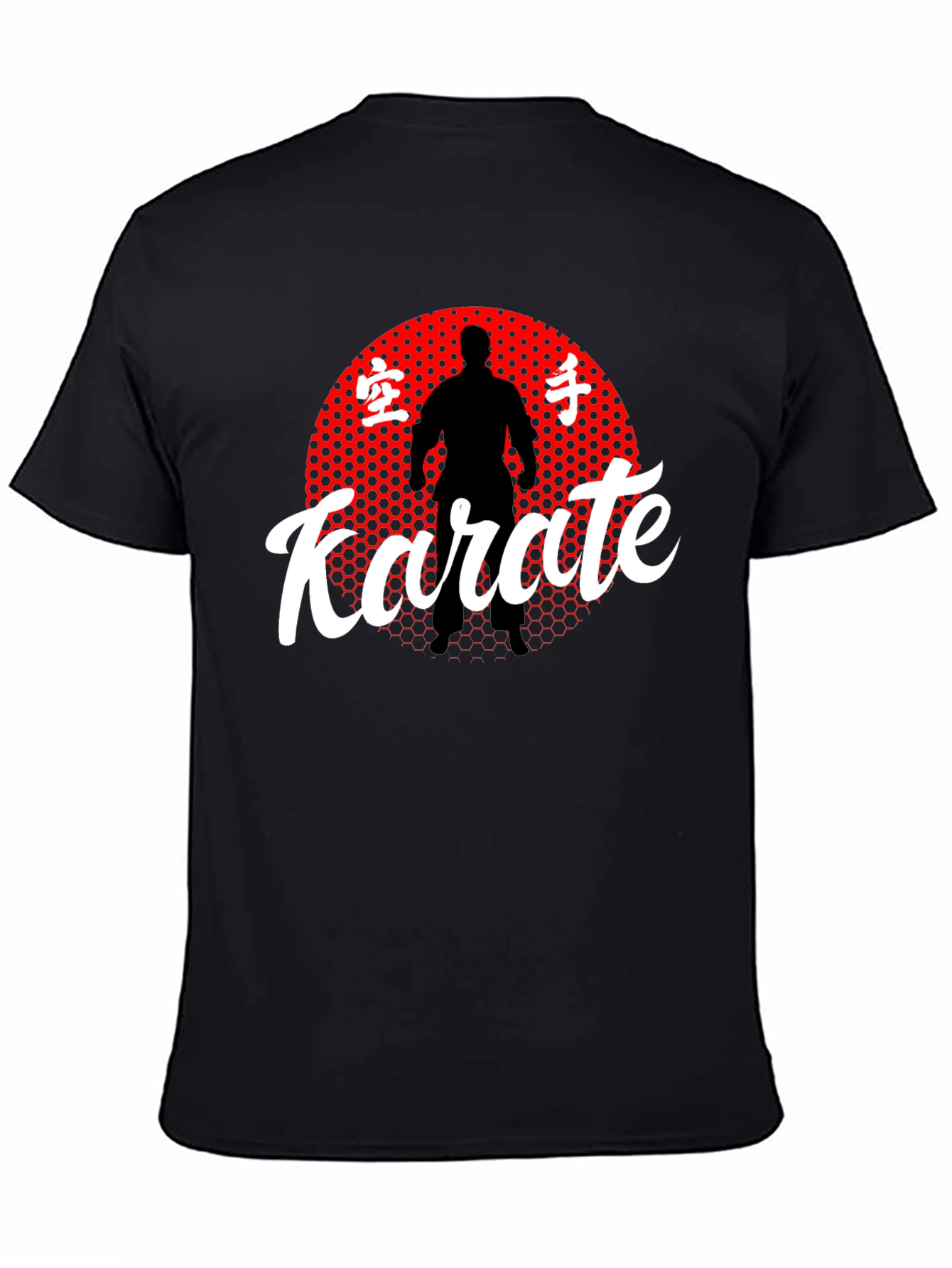Karate Silhouette Graphic Tee - Black