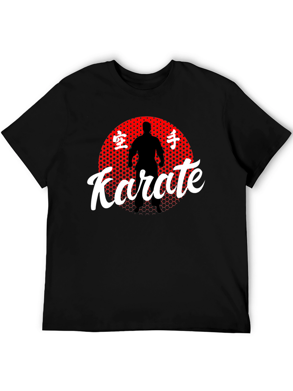 Karate Silhouette Graphic Tee - Black