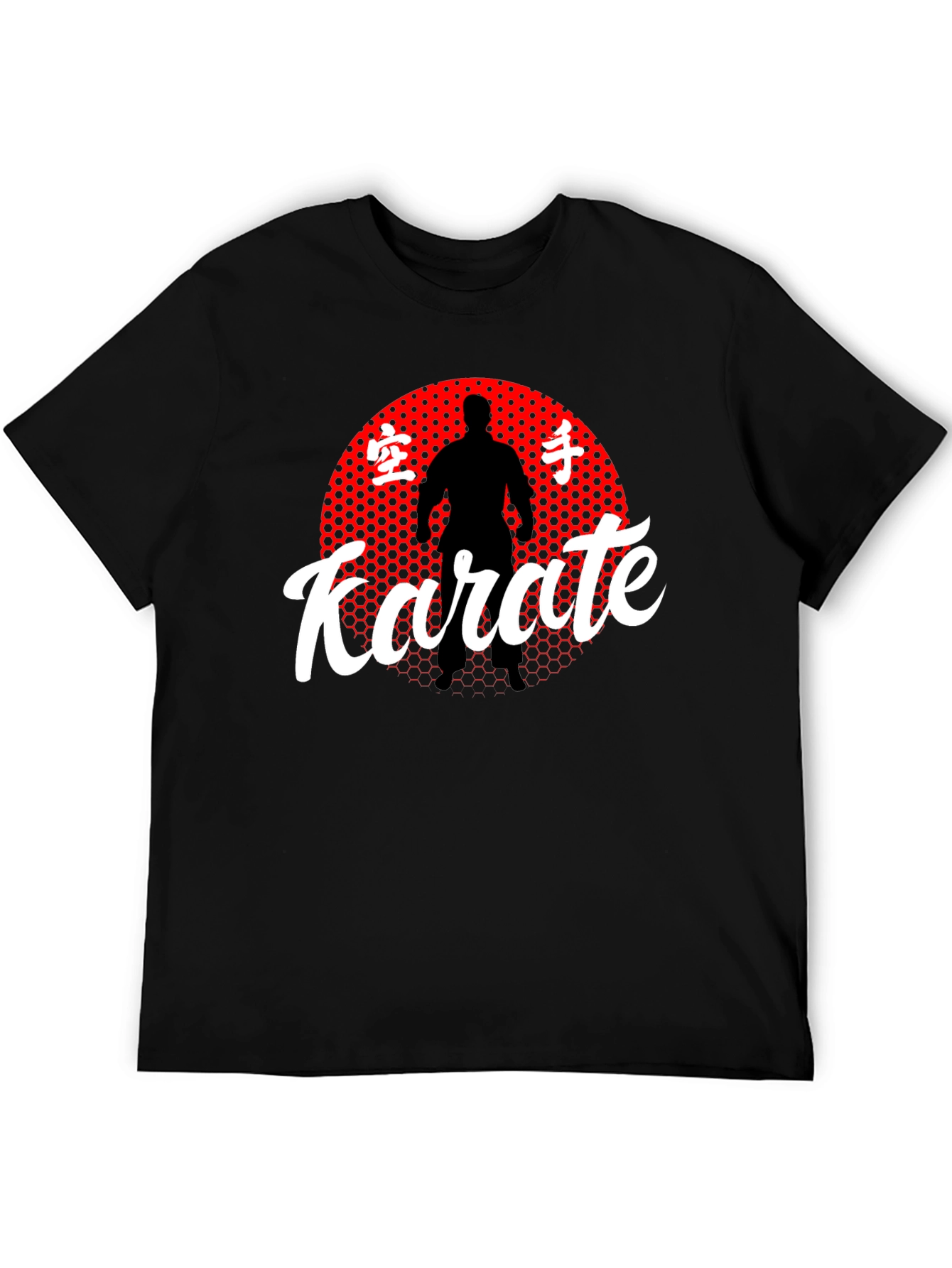 Karate Silhouette Graphic Tee - Black