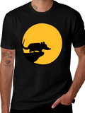 Rat Silhouette T-Shirt - Black Cotton Tee