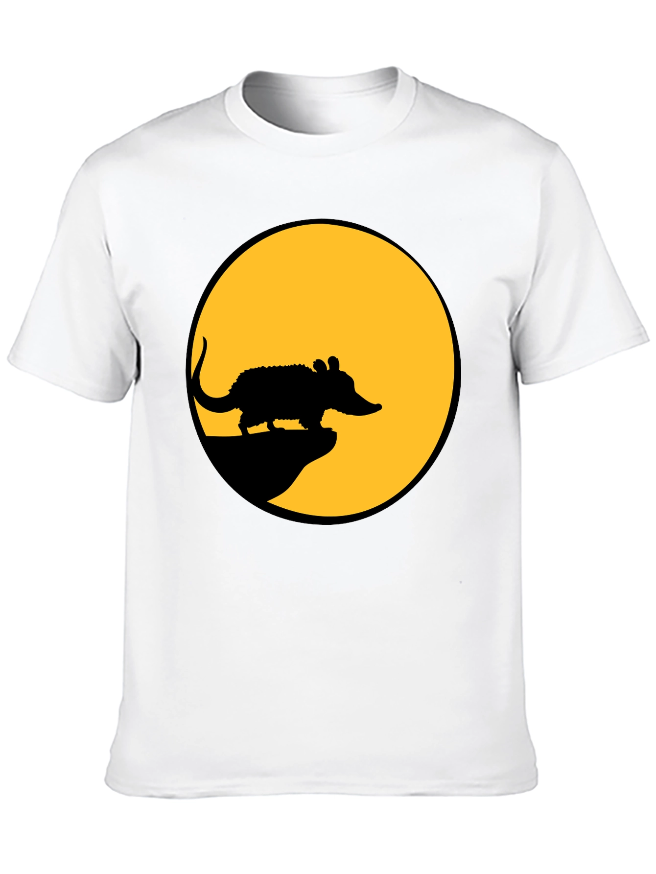 Rat Silhouette T-Shirt - Black Cotton Tee