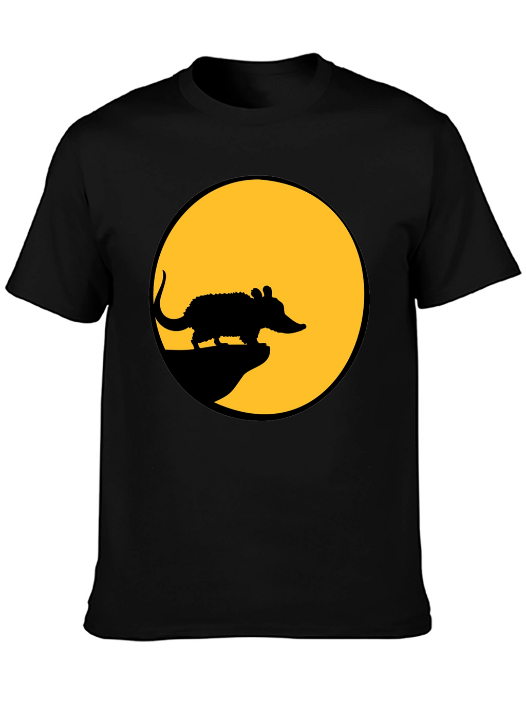 Rat Silhouette T-Shirt - Black Cotton Tee