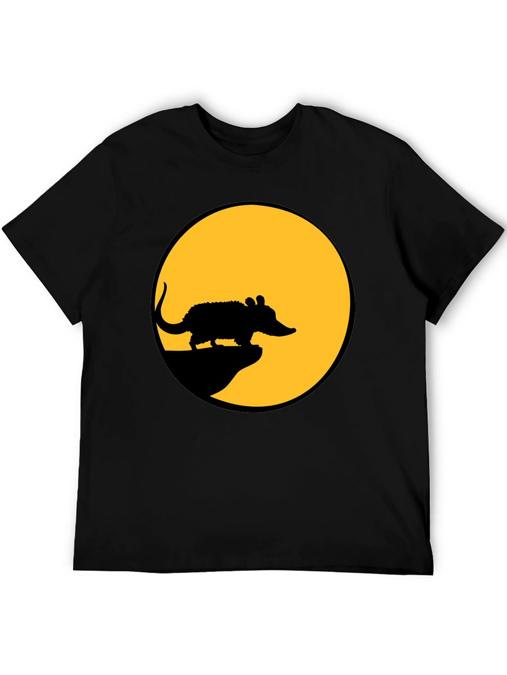 Rat Silhouette T-Shirt - Black Cotton Tee