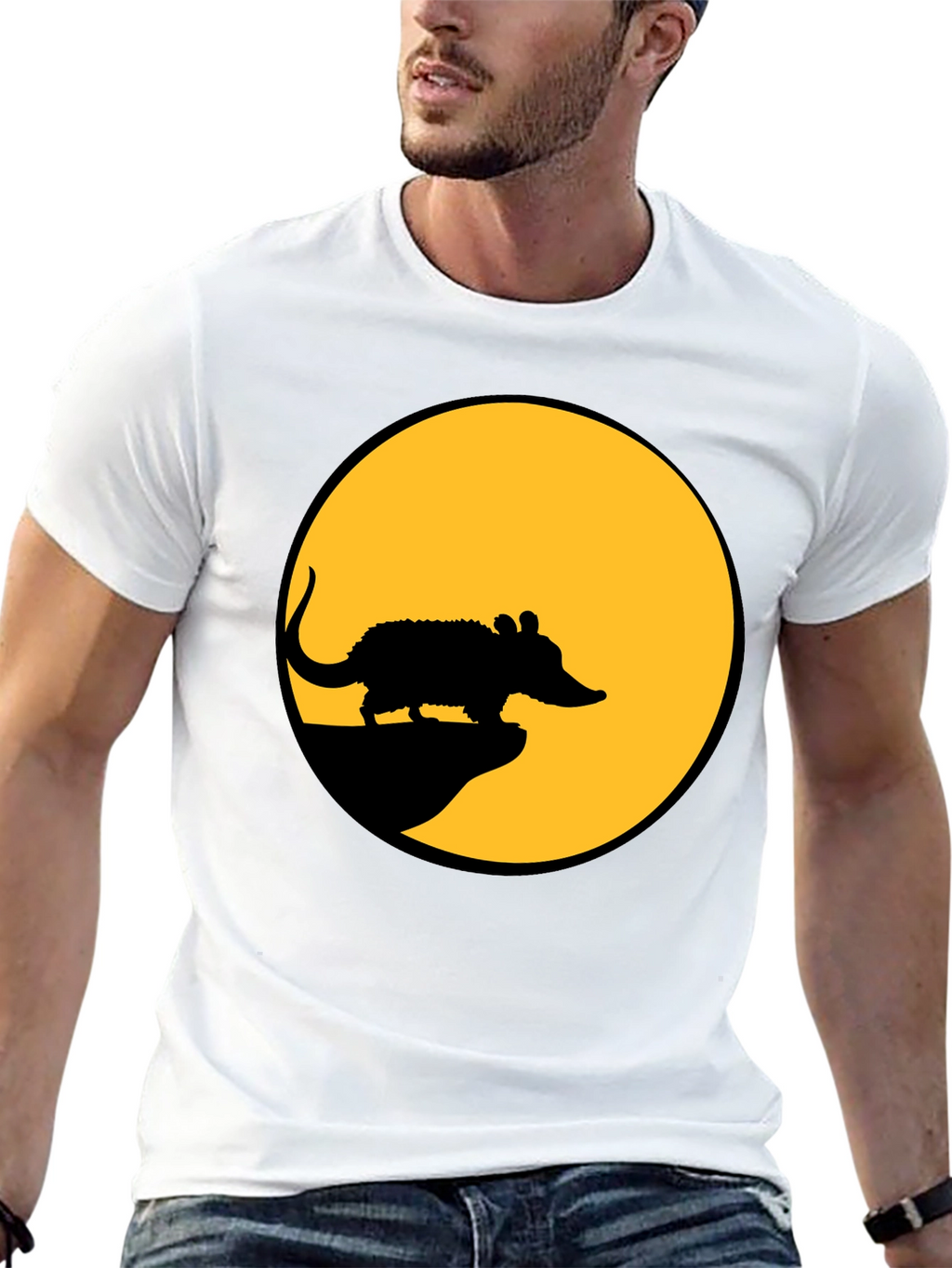 Rat Silhouette T-Shirt - Black Cotton Tee