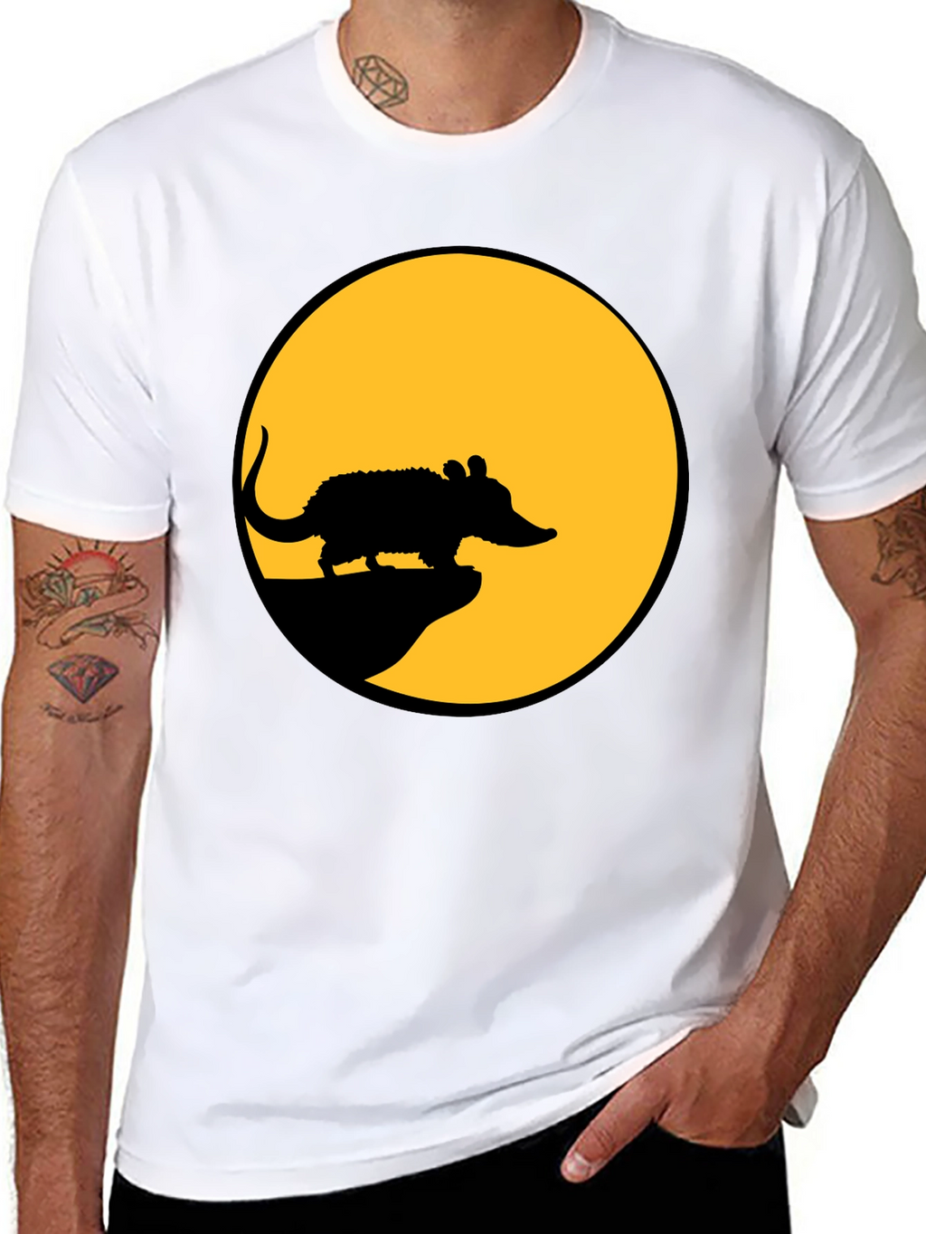 Rat Silhouette T-Shirt - Black Cotton Tee
