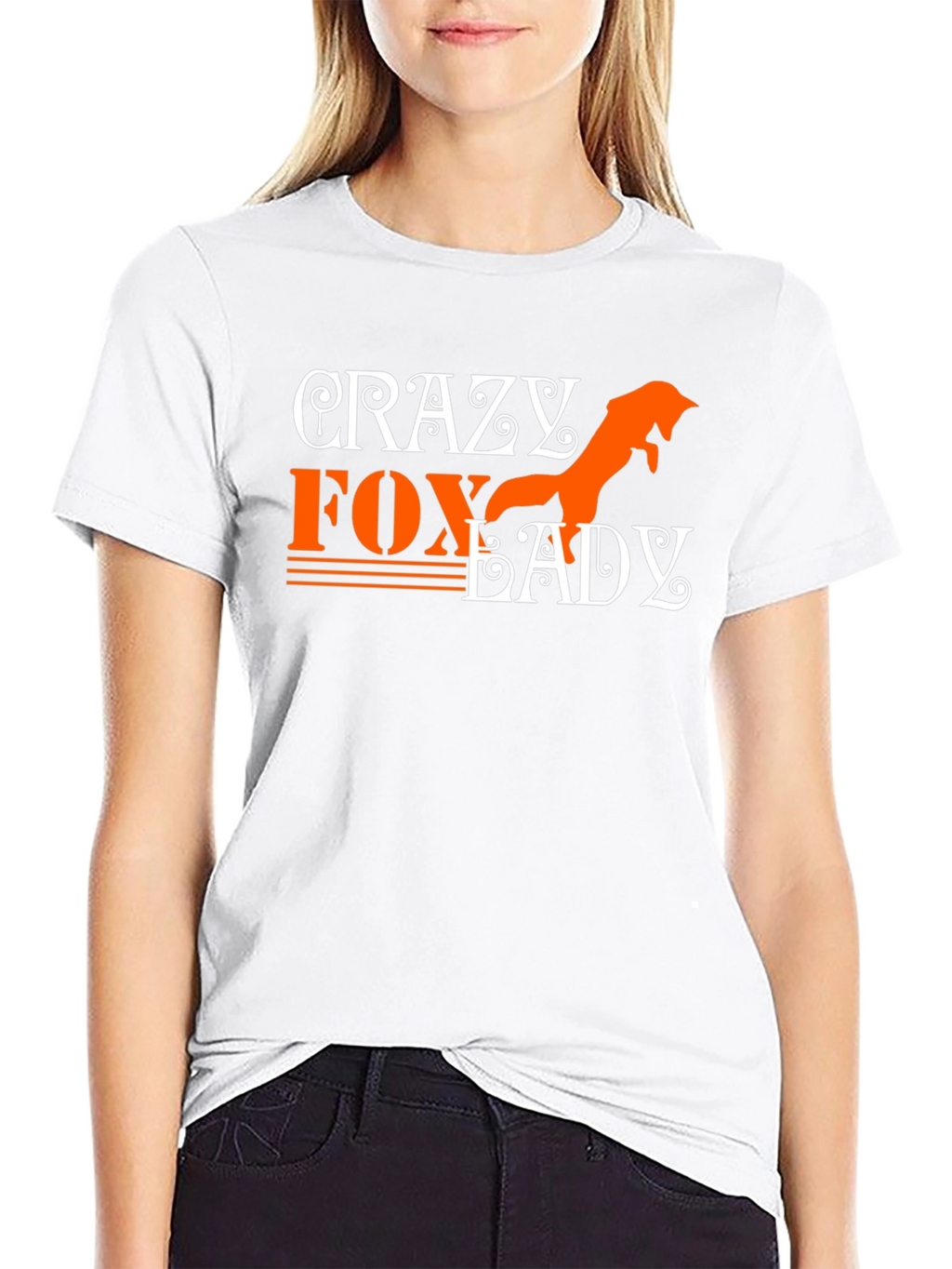 Crazy Fox Lady Graphic T-Shirt
