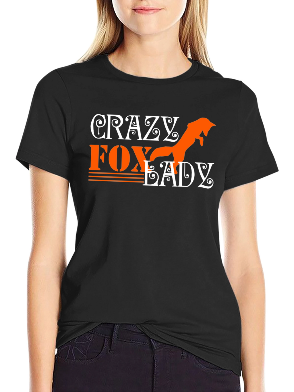 Crazy Fox Lady Graphic T-Shirt