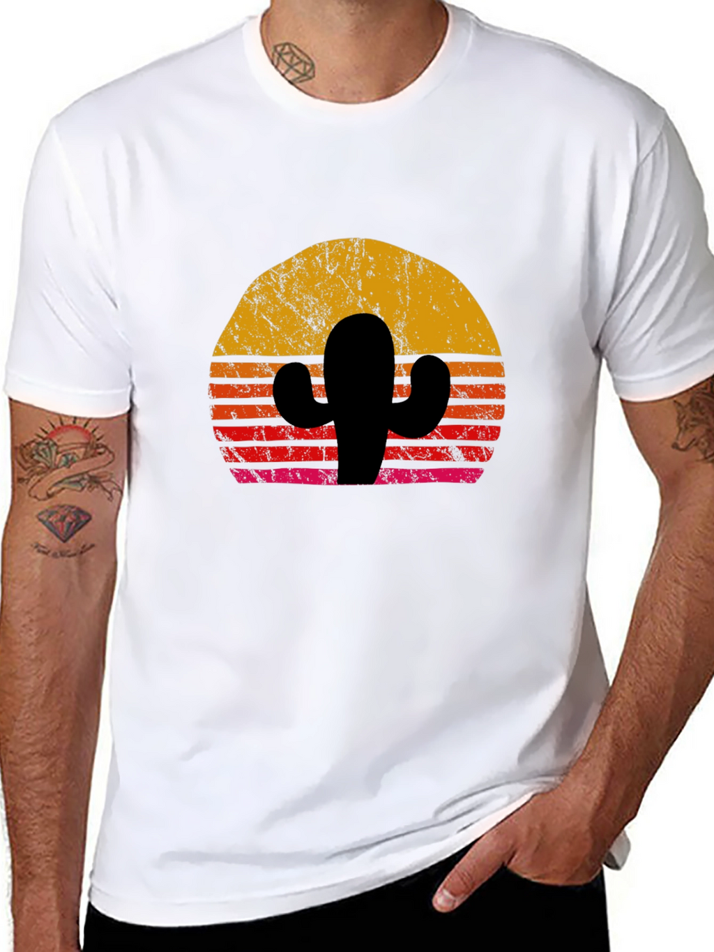 Retro Cactus Sunset Graphic Tee