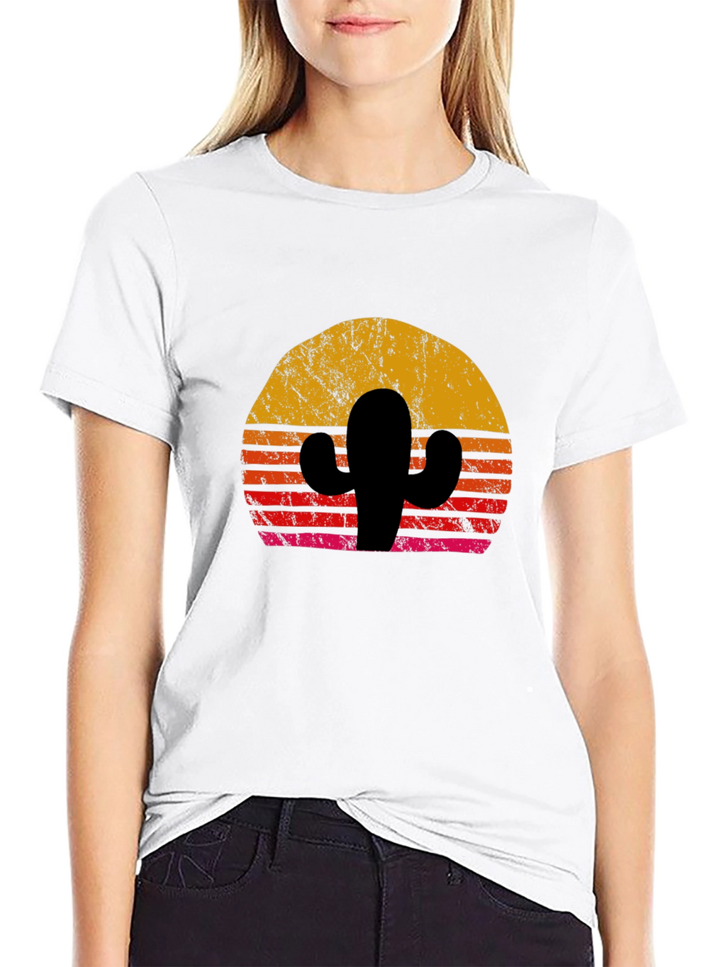 Retro Cactus Sunset Graphic Tee