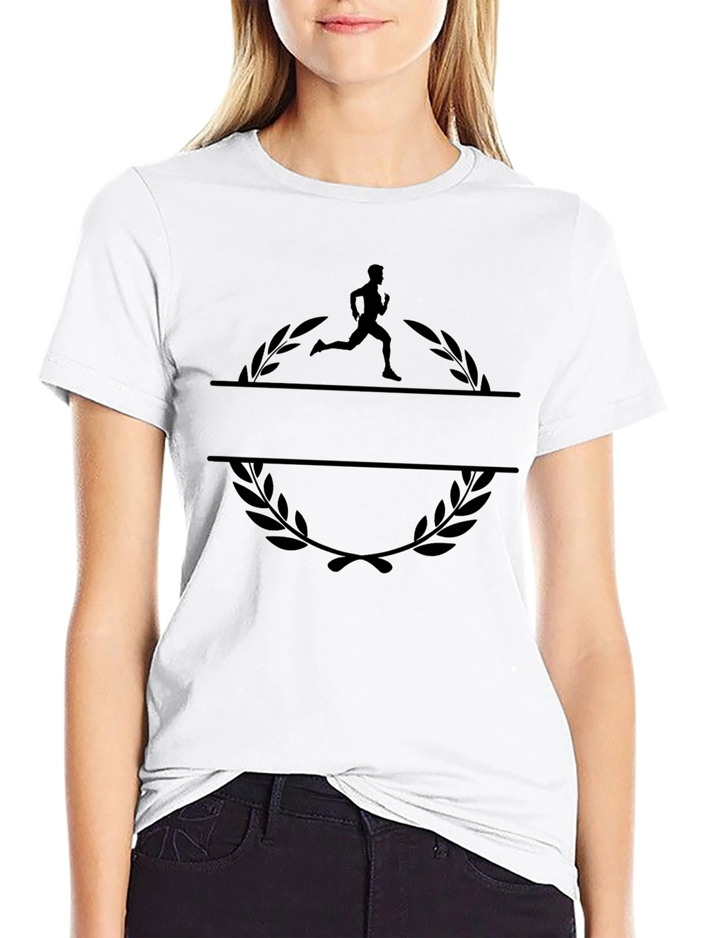 Runner Laurel Black Graphic Tee