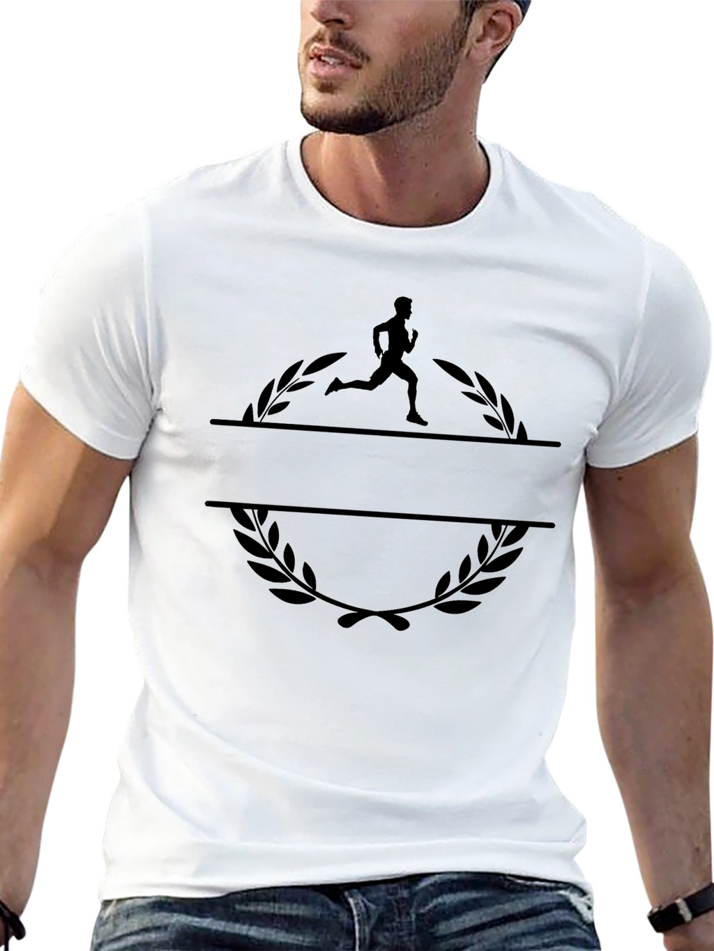 Runner Laurel Black Graphic Tee