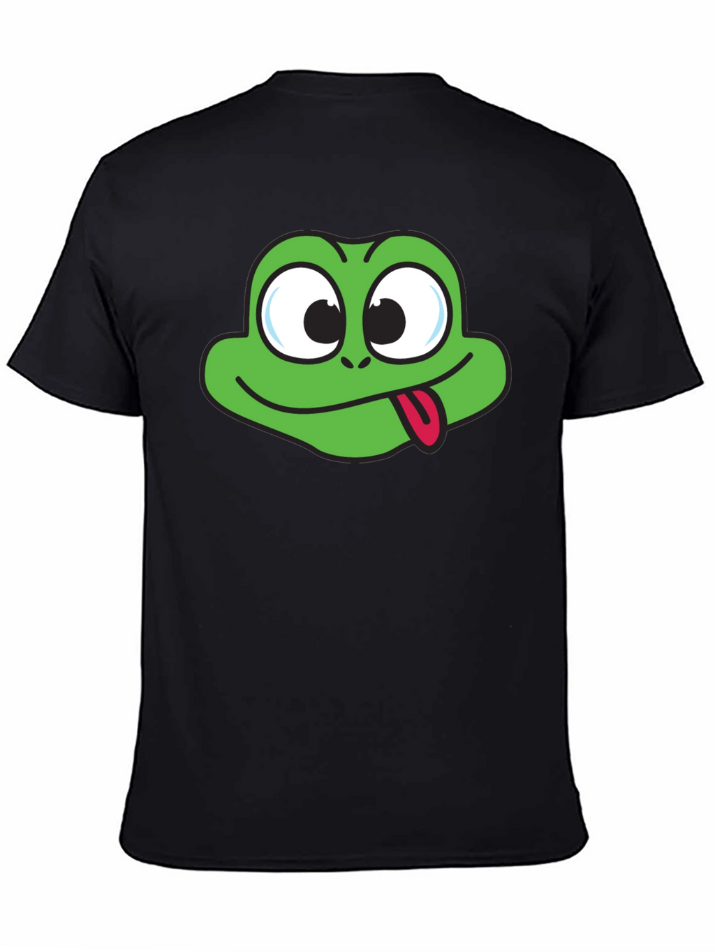 Funny Frog Face Graphic Black T-Shirt