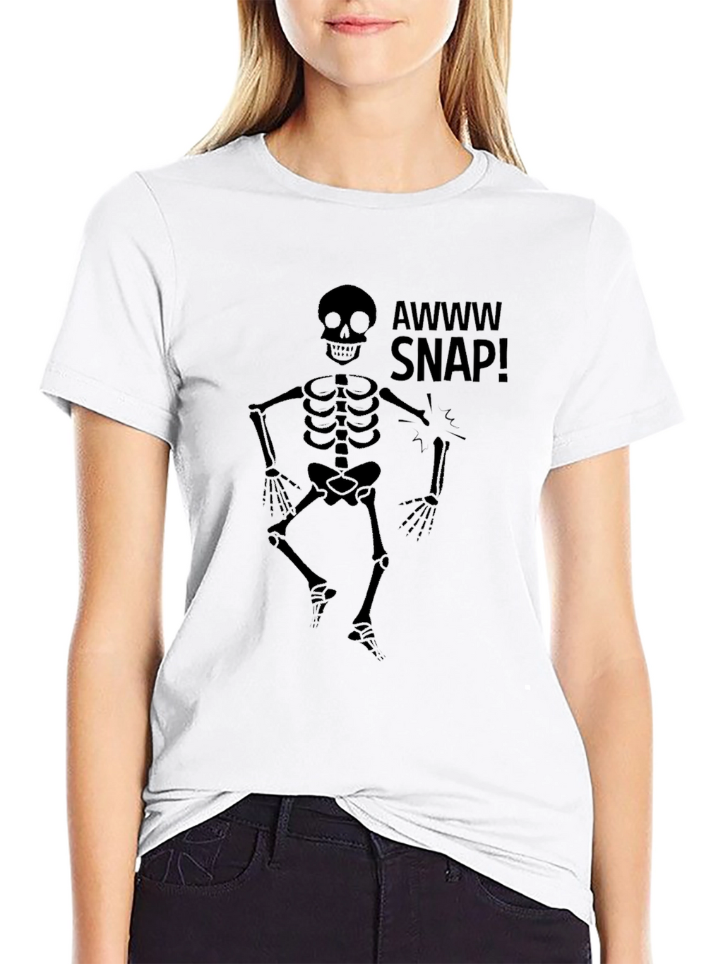Awww Snap Skeleton Graphic T-Shirt