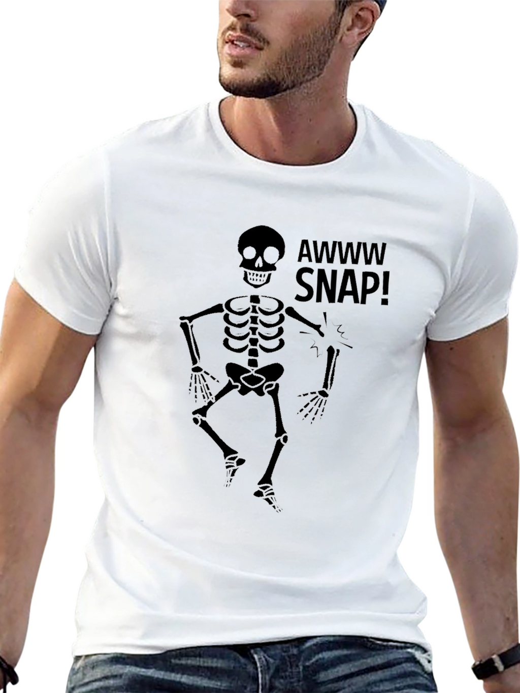 Awww Snap Skeleton Graphic T-Shirt