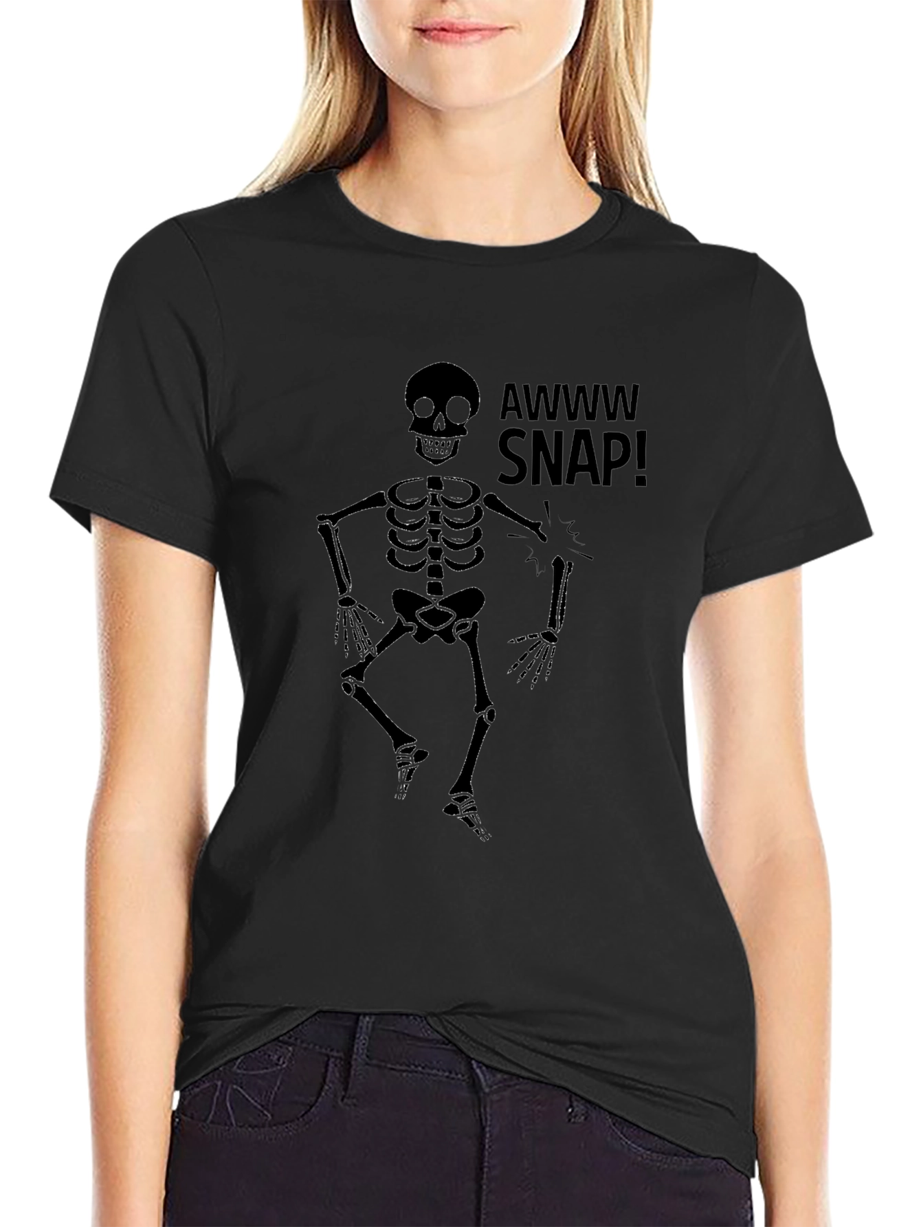 Awww Snap Skeleton Graphic T-Shirt