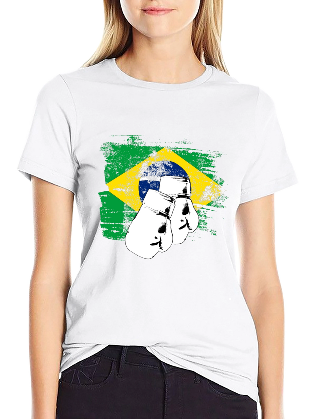 Brazil Flag Boxing Gloves Graphic Tee