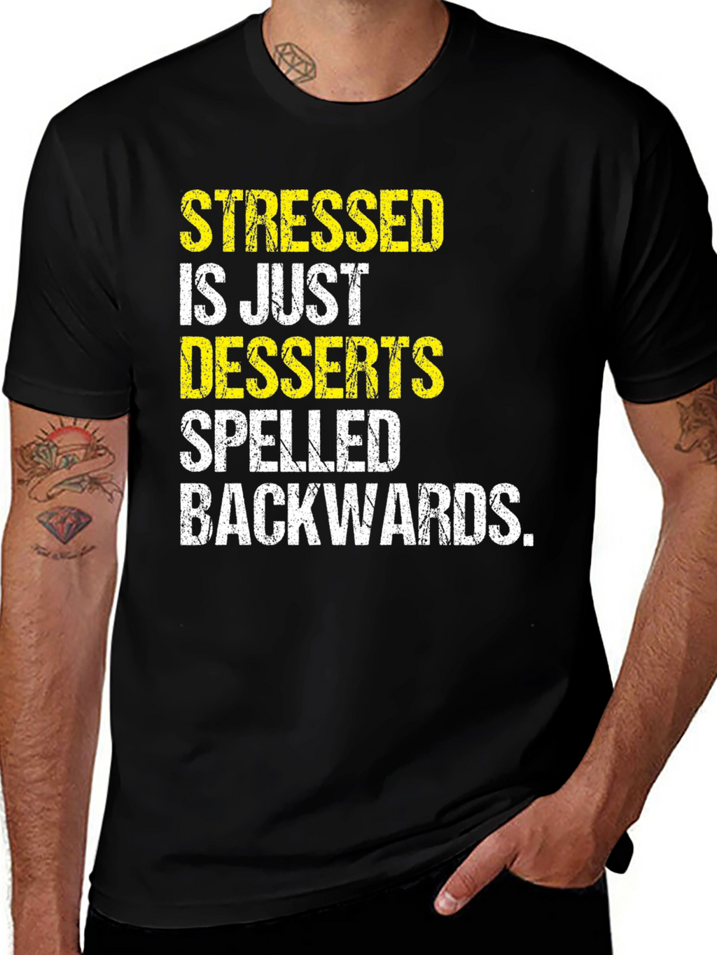 Stressed Spelled Backwards Desserts Tee