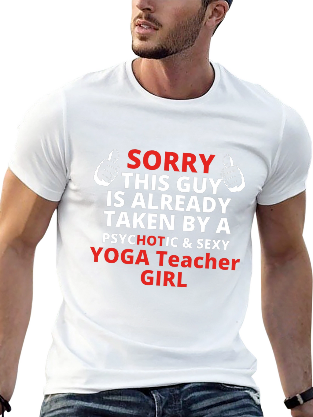Sorry Taken Yoga Teacher Funny Mens T-Shirt
