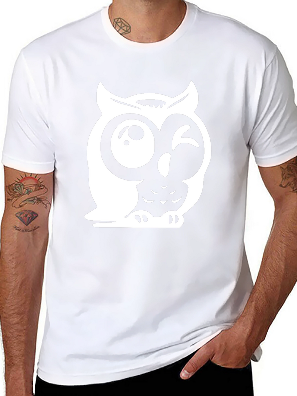 Funny Owl Graphic Tee - Mens Black T-Shirt