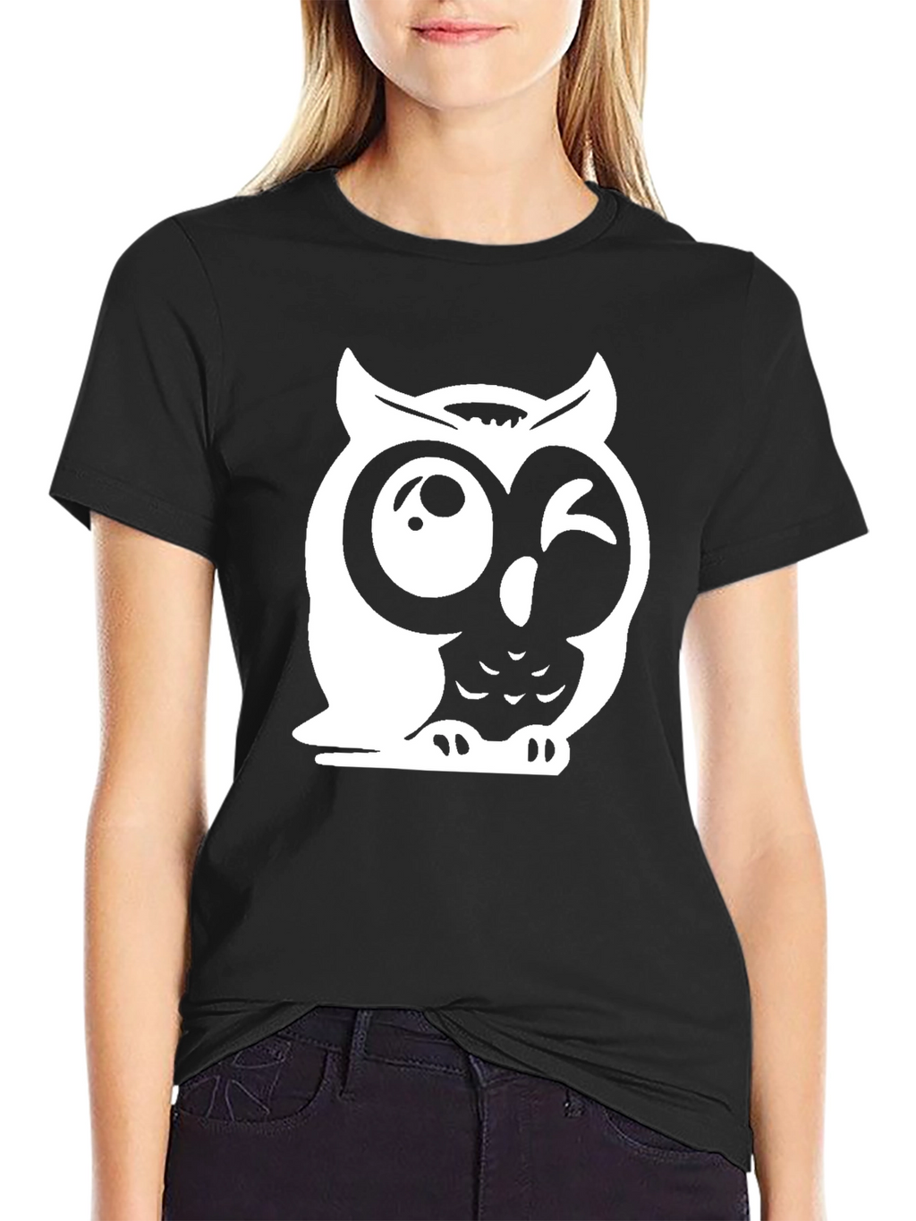 Funny Owl Graphic Tee - Mens Black T-Shirt