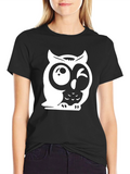 Funny Owl Graphic Tee - Mens Black T-Shirt