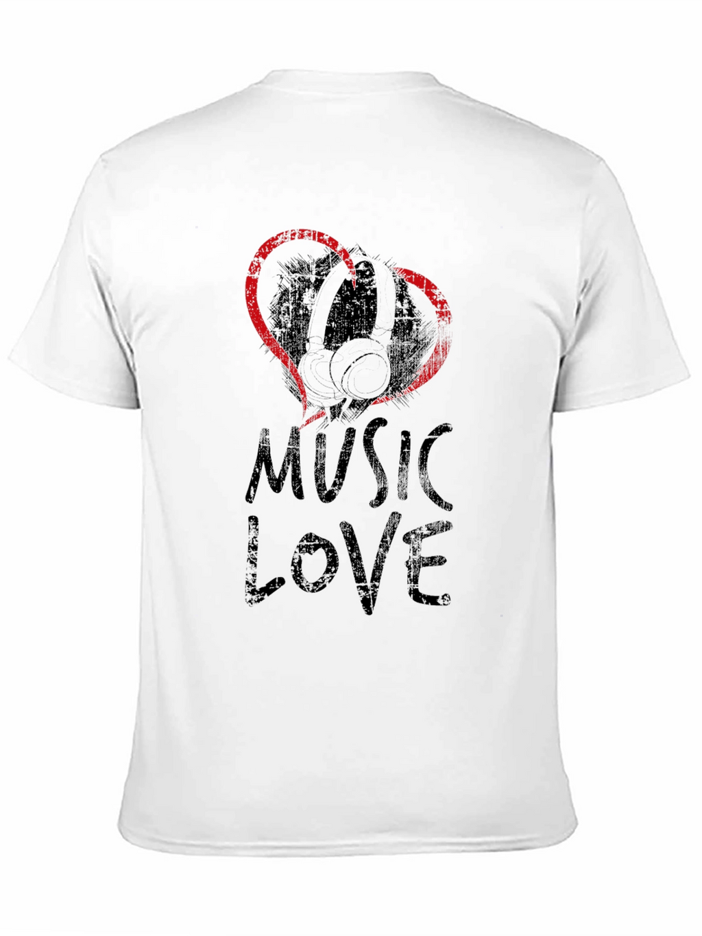 Music Love Graphic Tee - Black Cotton T-Shirt