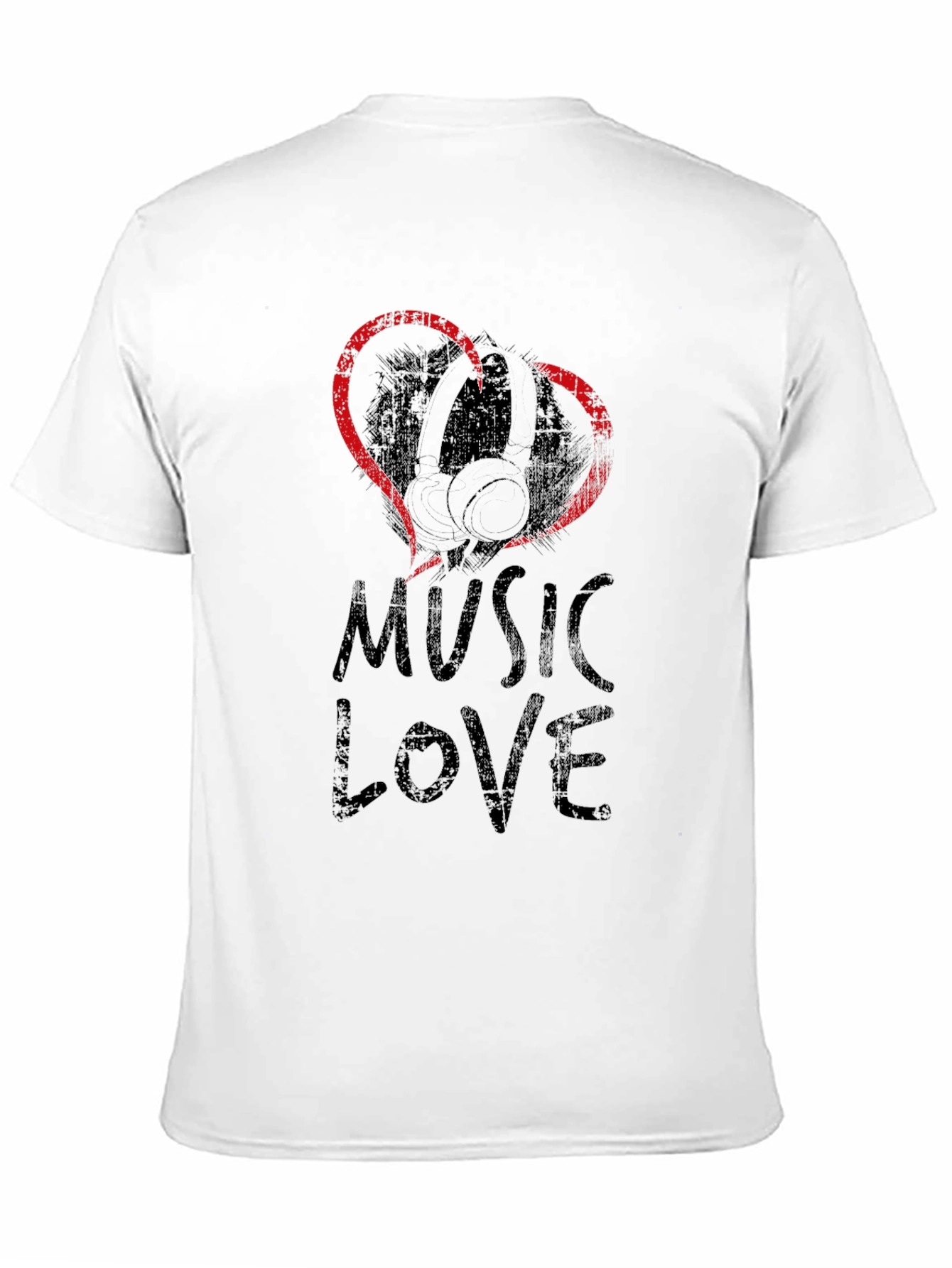 Music Love Graphic Tee - Black Cotton T-Shirt