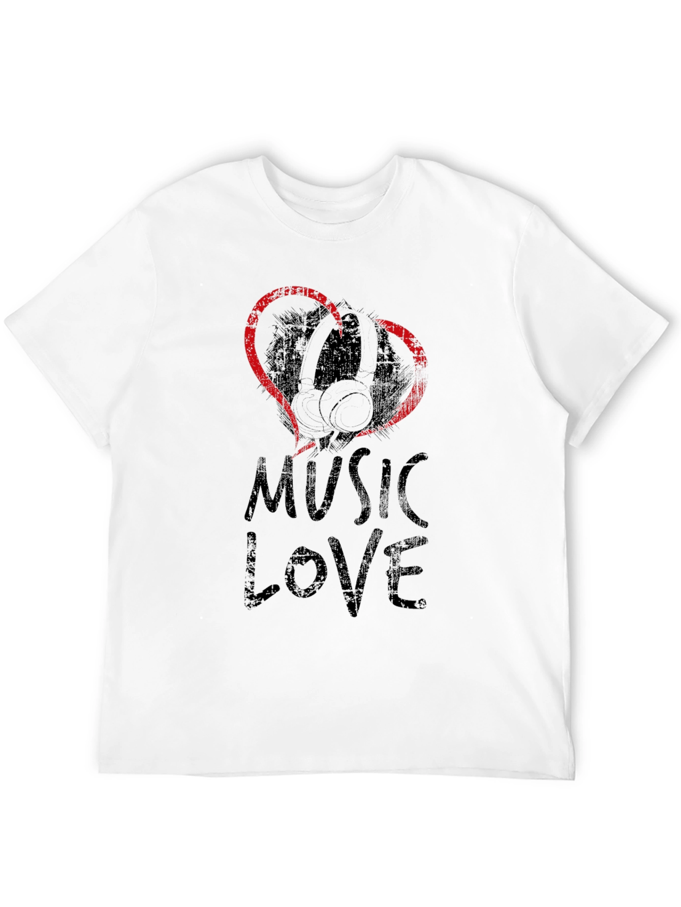 Music Love Graphic Tee - Black Cotton T-Shirt